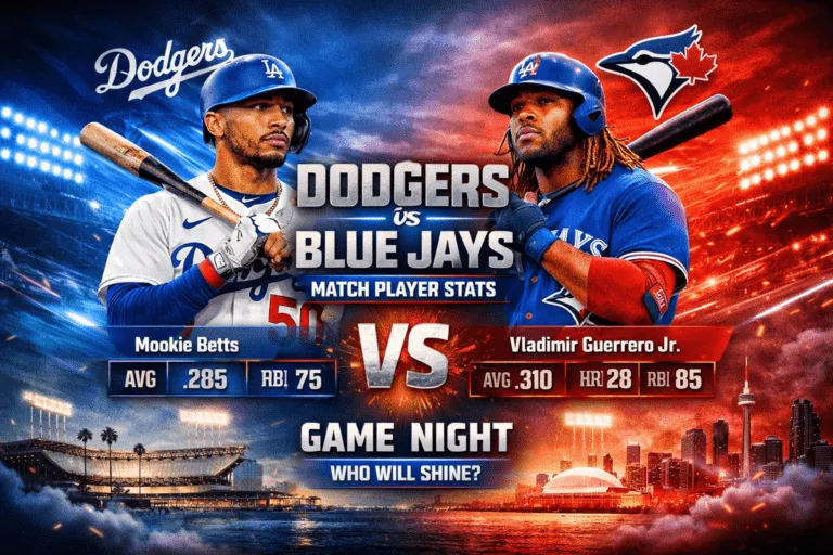 Dodgers vs Toronto Blue Jays Match Player Stats