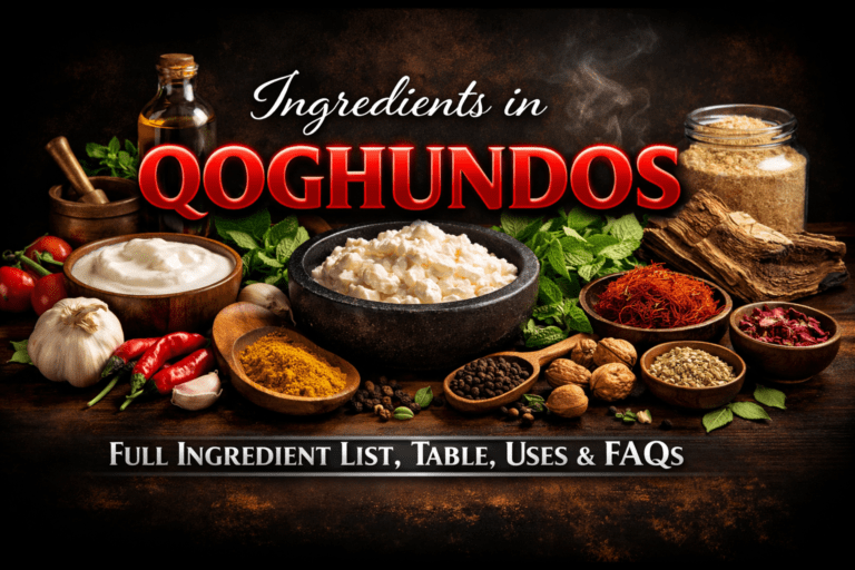 Ingredients in Qoghundos