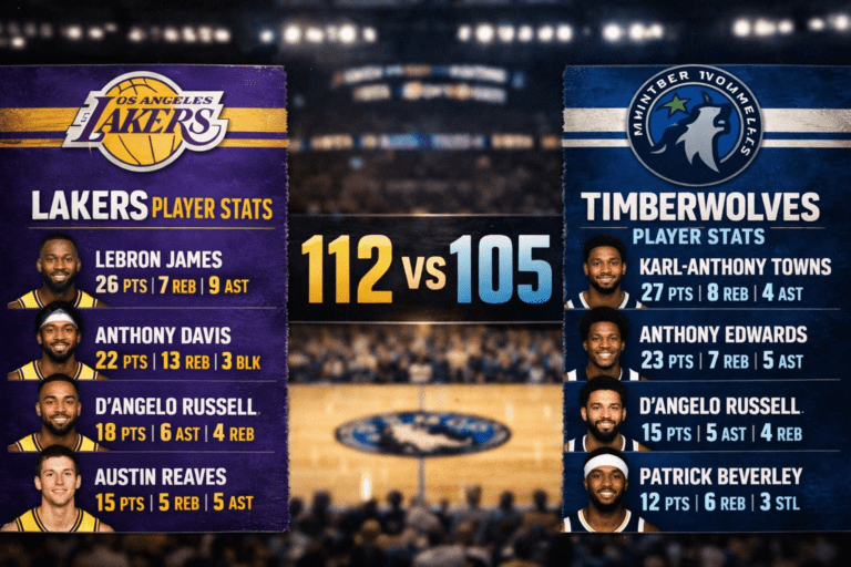 Lakers vs Timberwolves Match Player Stats