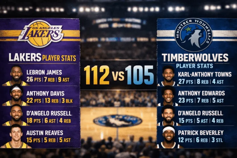 Lakers vs Timberwolves Match Player Stats