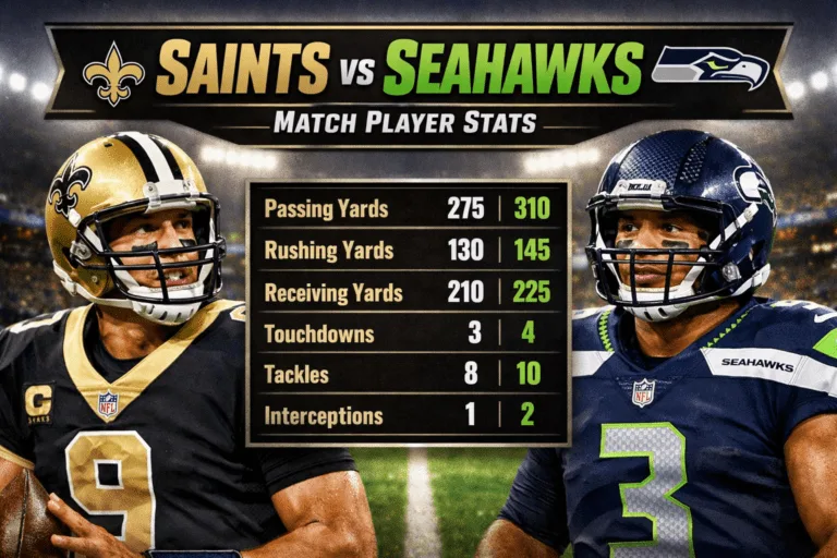 New Orleans Saints vs Seahawks Match Player Stats