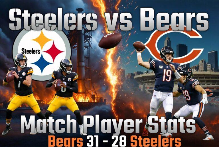 Pittsburgh Steelers vs Chicago Bears Match Player Stats