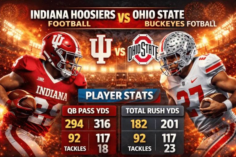Indiana Hoosiers Football Vs Ohio State Buckeyes Football Match Player Stats